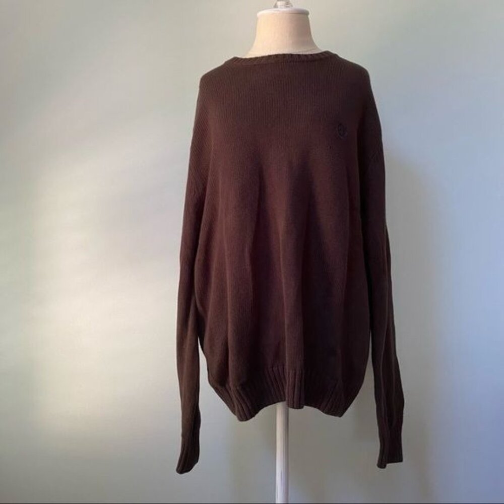 Chaps Crewneck Brown Knit Sweater
